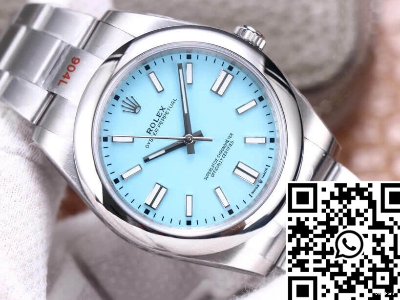 M124300-0006 EW Dial Blue Perpetual Factory Rolex Turquoise Oyster 41MM 0808